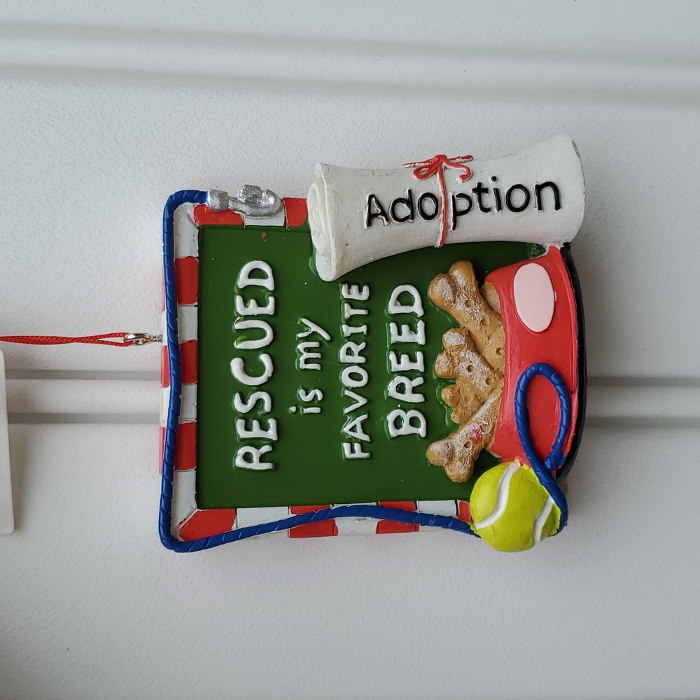 New Dog Ornament Rescued is my Favorite Breed Adoption Shelter
